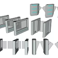 Public Facility Turnstiles With Various Designs Glass Panels And Stainless Steel Frames
