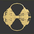 Golden Circular Hardware Tool With Intricate Hollow Design And Metal Craft