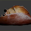 Rose Shaped Apple Pastry Topped With Powdered Sugar On Dark Background