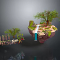 Modern Cartoon Scene Forest Cartoon Forest Animation Forest 3d model