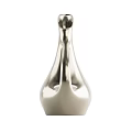 Contemporary Silver Teapot With Smooth Curved Body And Stylish Handle For Tea Time