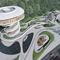 Modern Sales Office Building With Unique Spiral Design And Green Surroundings