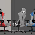 High Back Gaming Chairs In Red Black Blue With Swivel Wheels And Ergonomic Design