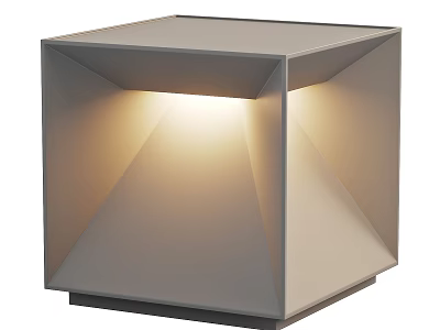 Modern Cube Shaped Table Lamp With Soft Lighting And Neutral Tone Design 3d model