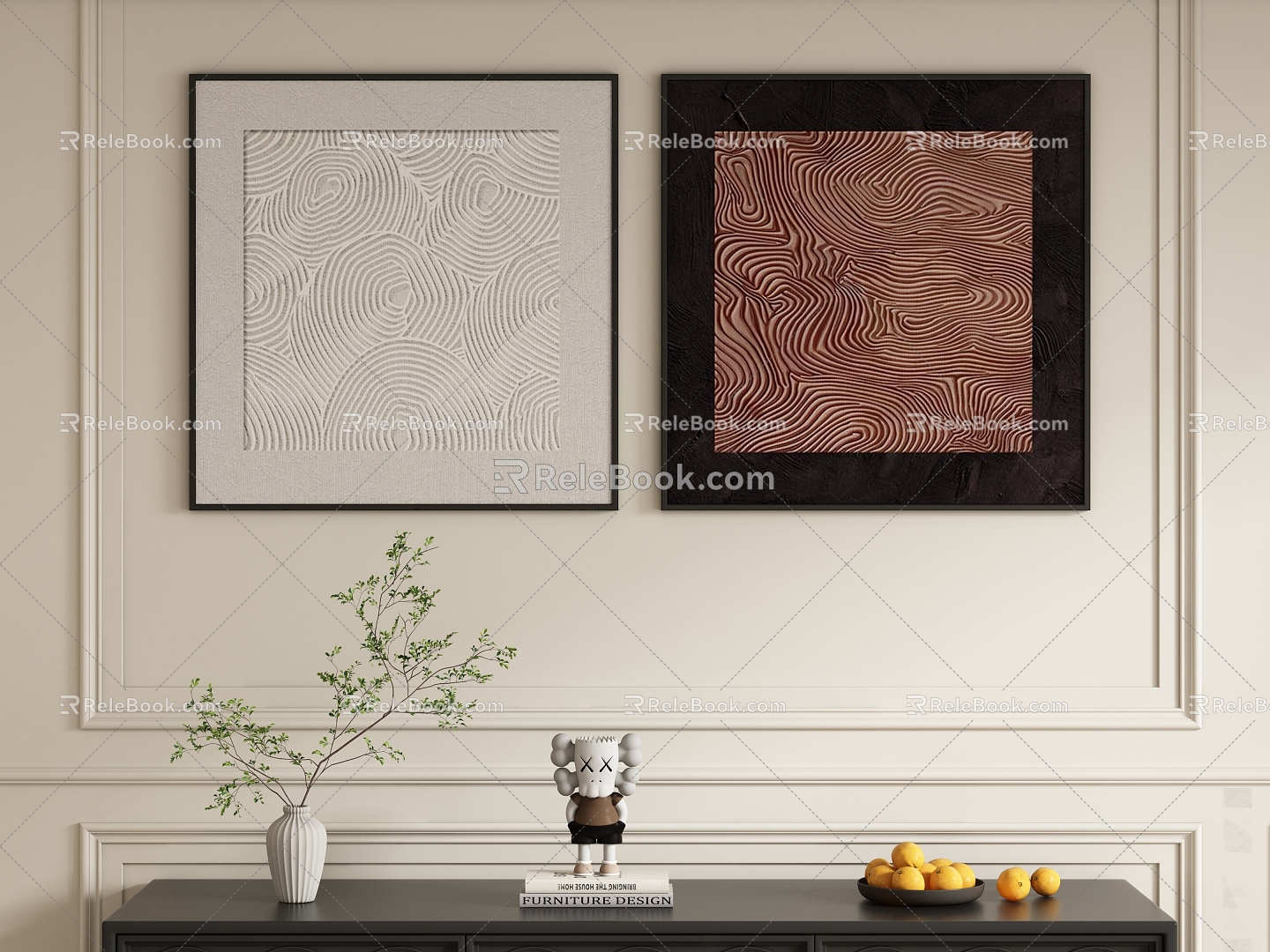 Simple abstract decorative painting 3d model