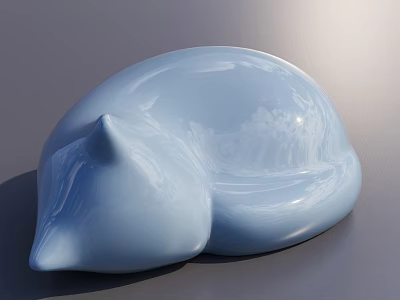 Modern Ornaments Ornaments Cat Ceramic Ornaments Porcelain Cat 3d model