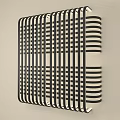 Contemporary Wall Sconce Featuring Geometric Grid Design And Black White Finish