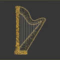 Modern Harp Classical Harp Ancient Harp Western Musical Instrument 3d model