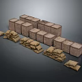 Practical Household Storage Items Including Wicker Baskets And Burlap Sacks