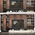 Modern TV Cabinet Combination Modern Cabinet TV Cabinet Home Furniture Ornaments Book Living Room Decorations TV TV Monitor 3d model