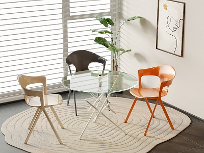 Modern leisure table and chair negotiation room model