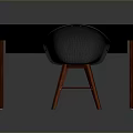 Dark Colored Desk With Gray Chair And Wooden Legs Home Office Furniture