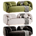 Soft sofa double sofa 3d model