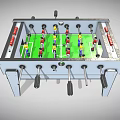 Fun Foosball Table Game Equipment With Colorful Player Figures And Green Surface