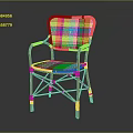 Orange Rattan Leisure Chair With Woven Design And Armrests For Comfortable Seating