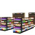 Showcase Shelf Supermarket Shelf Hook Food Hook Snack Area 3d model