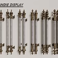 Vintage Style Decorative Brass And Silver Metal Door Handles Display Collection
