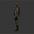 Game Film Character 3D Model With Tactical Helmet Long Sleeve Armor Gloves And Utility Pants