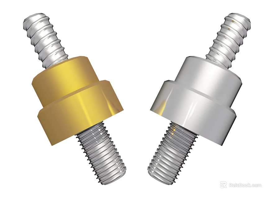 High Quality Gold And Silver Metal Bolts For Hardware Tools Use 3d model 
