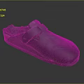 Dark Blue Suede House Slippers With Velcro Strap And Fleece Lining