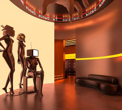 Modern Bar Away Bar Lobby Away 3d model