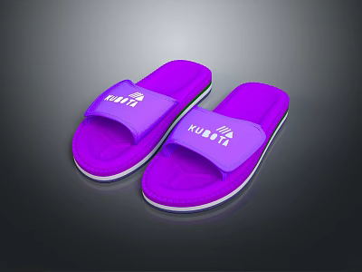 Purple KUMI Logo Home Slippers Comfortable Slide Design For Daily Wear 3d model