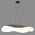 Modern White Wave Shaped Pendant Light With Illuminated Glow Against Gray Background 3d model