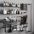 Organized Bathroom Shelves With Toiletries Towels And Daily Cleaning Essentials
