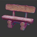 Rustic Natural Wooden Bench With Log Legs Plank Seat And Backrest