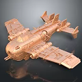 Copper Colored Spacecraft Model With Intricate Cosmic Exploration Components And Detailed Structure