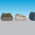 Cozy Bean Bag Single Sofas with Pillows in Multiple Colors and Comfortable Design