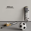 Mikon Sports Gear Display With Skateboard Baseball Bat And Soccer Ball
