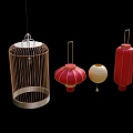 red lantern birdcage 3d model