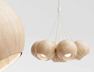 Nordic Chandelier Solid Wood Chandelier 3d model