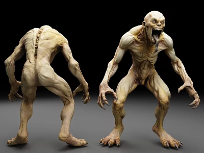 Detailed Monster Figure Design With Front And Back View Sculpture 3d model