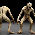 Detailed Monster Figure Design With Front And Back View Sculpture