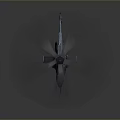 Detailed 3D Model Helicopter With Spinning Rotor Blades On Gray Background