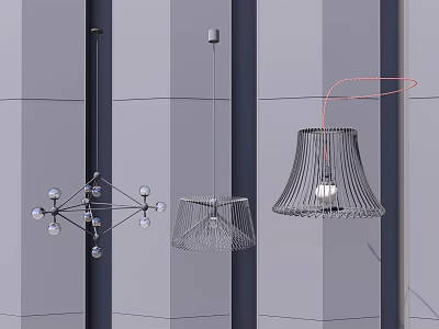 Modern Pendant Lights With Various Stylish Geometric Designs For Home Decor 3d model