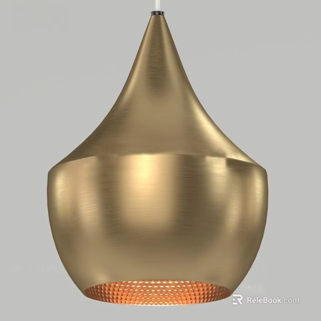 Modern Golden Brass Chandelier With Sleek Design For Interior Decoration 3d model 