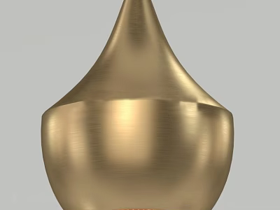 Modern Golden Brass Chandelier With Sleek Design For Interior Decoration 3d model