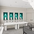 Elegant Jewelry Store Interior With Chandelier Display Cases And Luxury Jewelry Counters