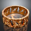 Decorative Golden Circular Household Item With Intricate Animal And Scroll Carvings For Home Decoration