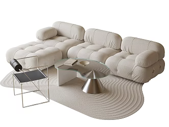 Modern Sofa Coffee Table Shaped Sofa Shaped Carpet Corner Sofa 3d model