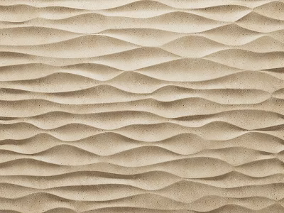 Textured Wall With Wavy Patterns In Beige Tone 3d model