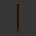 Mythical Fantasy Creature Character With Red Body Yellow Spikes Long Segmented Form