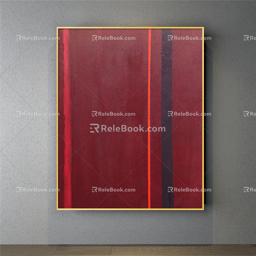 Modern abstract painting simple red porch abstract decorative painting 3d model