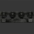 Detailed Gray Stone Architectural Structure With Cross Shaped Decorative Components