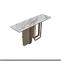 Elegant Modern Console Table With Marble Top And Metal Frame Design 3d model