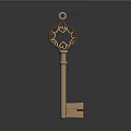 Ornate Decorative Key With Intricate Metal Carvings And Vintage Design