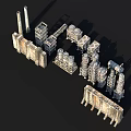 Industrial Equipment With Various Metal Structures And Processing Machinery Components In Industrial Setup